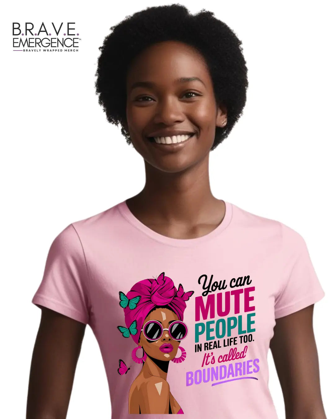 Women's Tshirt - Respect My Boundaries Bravely Wrapped Merch