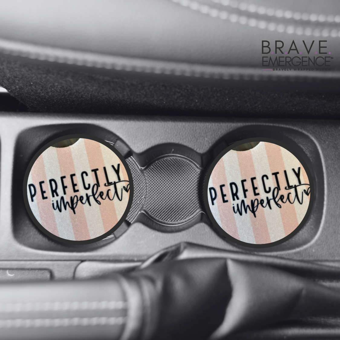 Perfectly Imperfect Pink Vehicle Coasters - (2.75" - set of 2)
