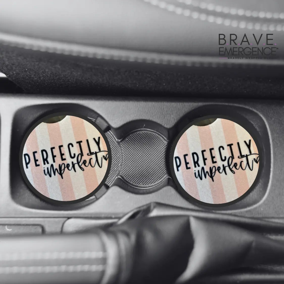 Perfectly Imperfect Pink Vehicle Coasters - (2.75" - set of 2) Bravely Wrapped Merch