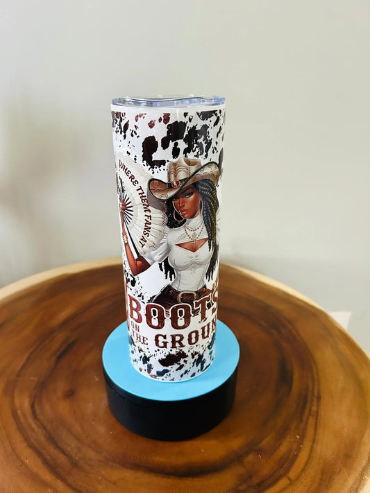 Boots On The Ground Tumbler Bravely Wrapped Merch