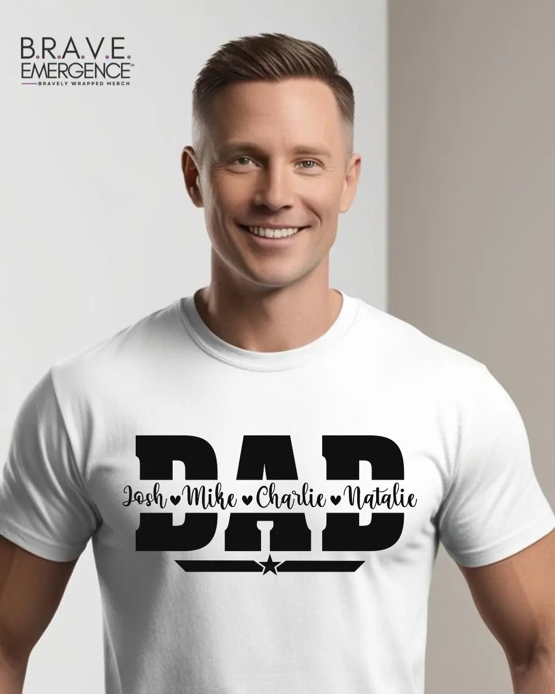 Proud Dad Tee Bravely Wrapped Merch