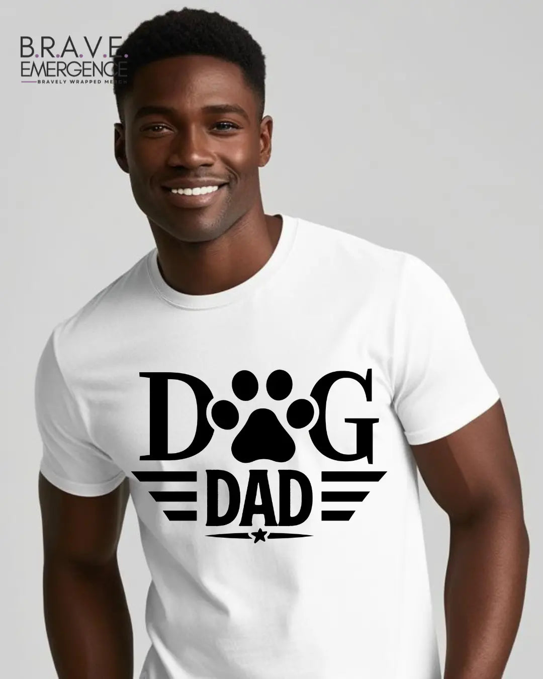 Proud Dog Dad Tee Bravely Wrapped Merch