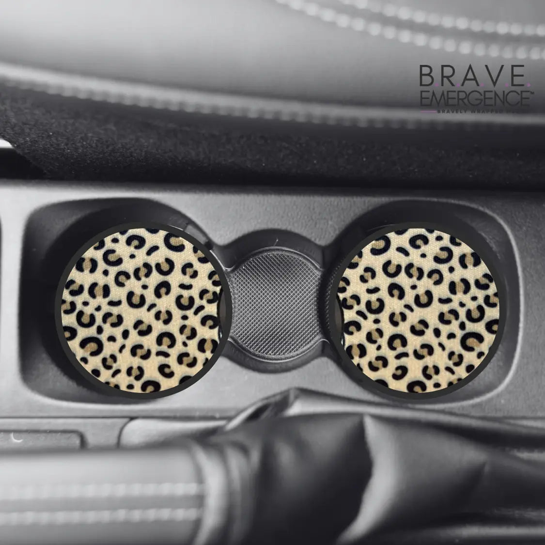 Leopard Print Vehicle Coasters - (2.75" - set of 2) Bravely Wrapped Merch