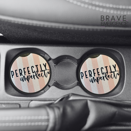 Perfectly Imperfect Pink Vehicle Coasters - (2.75" - set of 2)